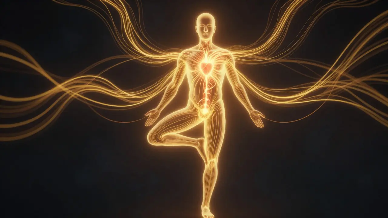 Abstraktní vizualizace toku sexuální energie